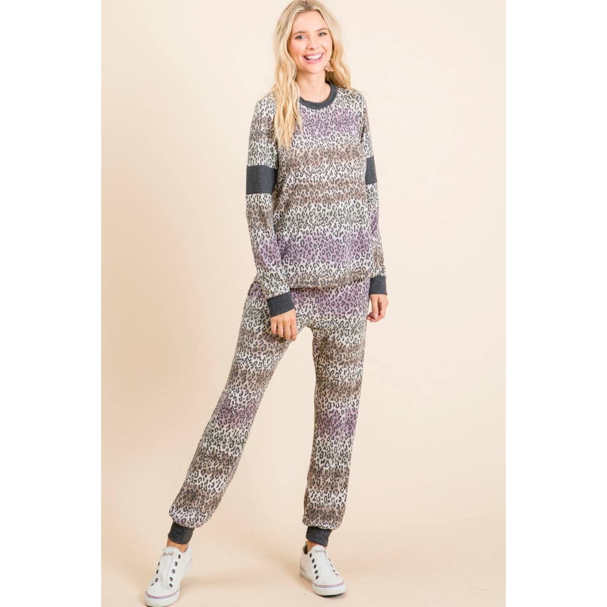 Tie Dye Mix Animal Print Pant Set