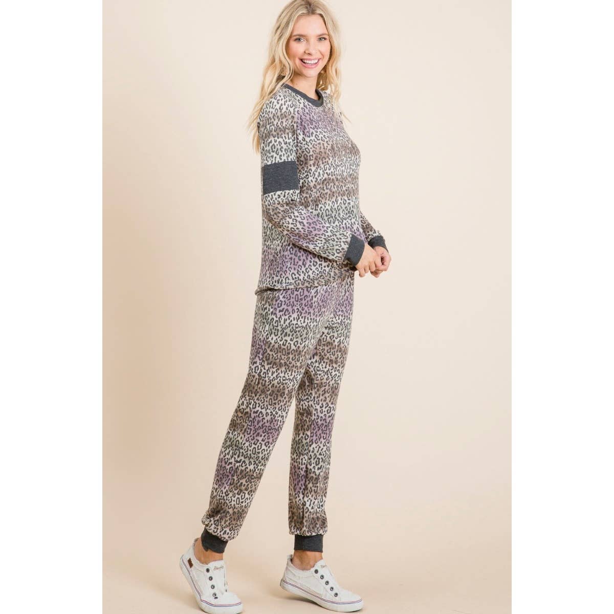 Tie Dye Mix Animal Print Pant Set