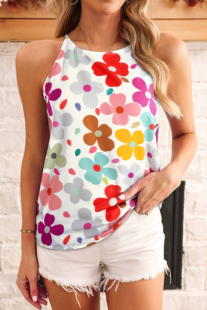 Women Casual Multicolor Floral Print Top