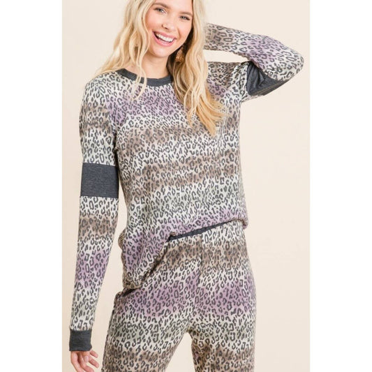 Tie Dye Mix Animal Print Pant Set