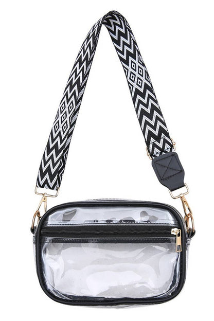 Aztec Strap PVC Clear Crossbody Bag