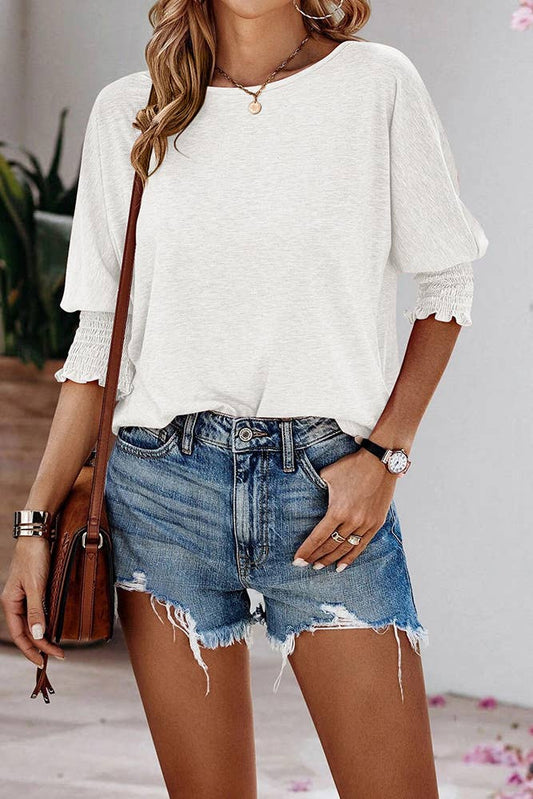 Crew Neck 3/4 Sleeve Top