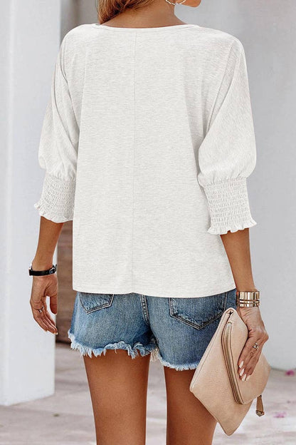 Crew Neck 3/4 Sleeve Top